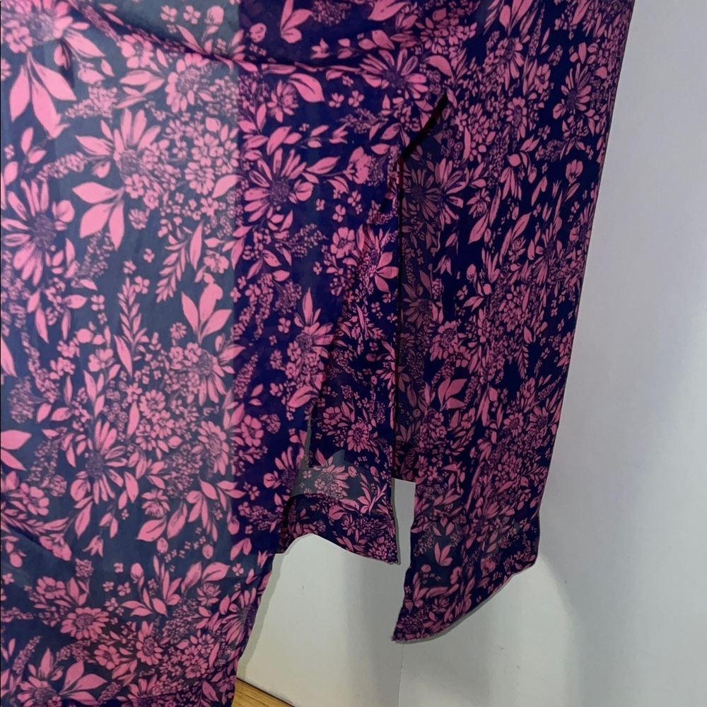 Jessica Simpson Navy and Pink Floral Kimono - Picture 4 of 8